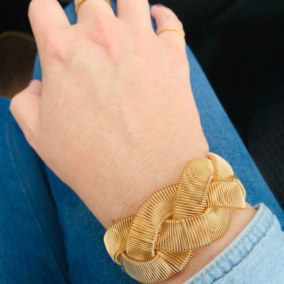 New Plunder "Sophie" Gold Braided Stretch Bracelet - Picture 5 of 5